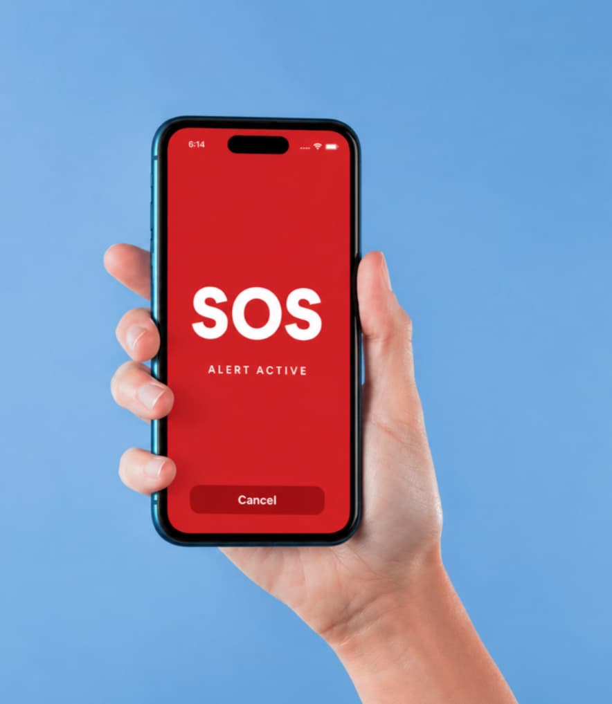 One-tap SOS emergency alert