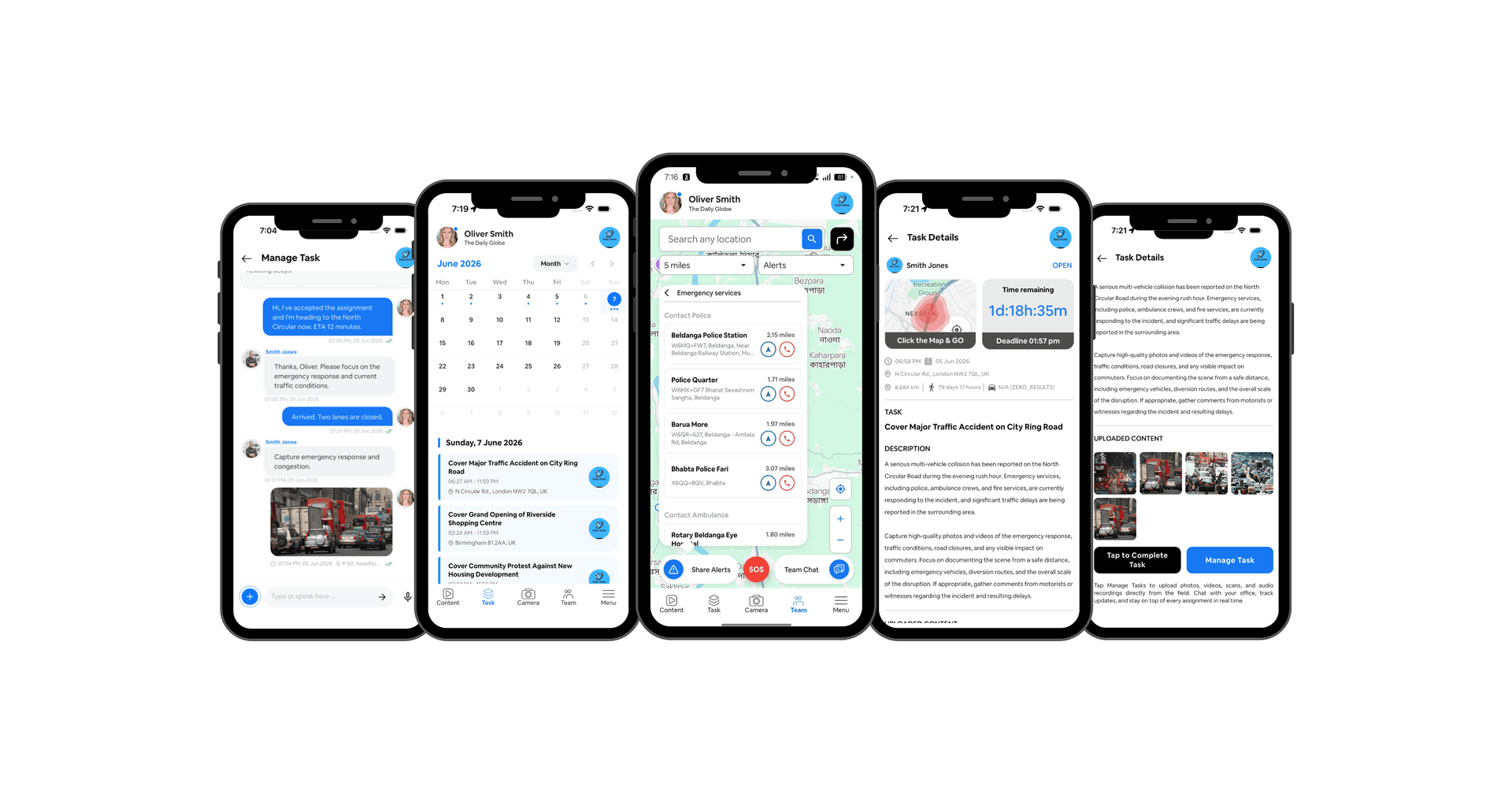 ConstructHop mobile app screens